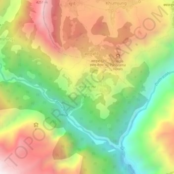 Namche Bazaar地形图、海拔、地势