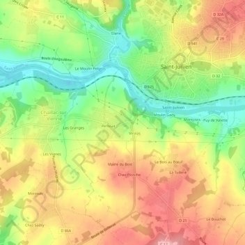 Codille地形图、海拔、地势