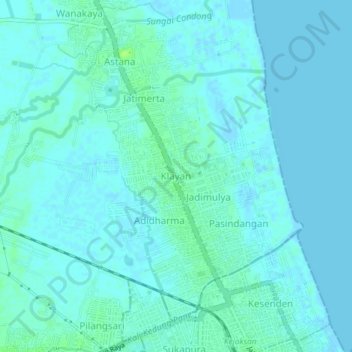 Klayan地形图、海拔、地势