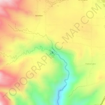 Virgin Falls地形图、海拔、地势
