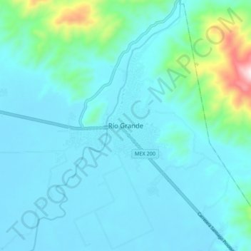 Río Grande地形图、海拔、地势