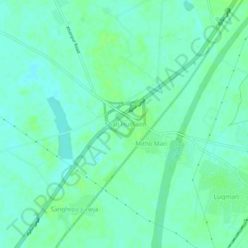 Shah Hussain地形图、海拔、地势