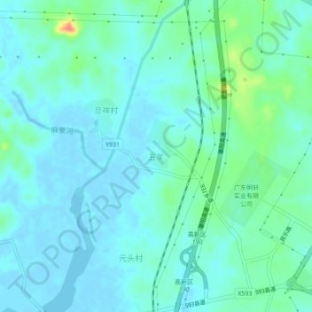 五羊地形图、海拔、地势