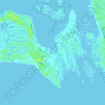 Colington地形图、海拔、地势