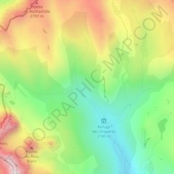 Côte Baudette地形图、海拔、地势