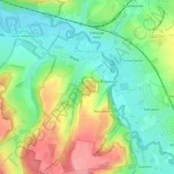 Sousberg地形图、海拔、地势