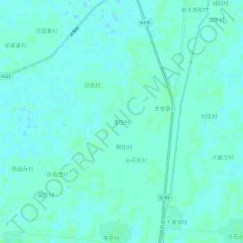 雷庄村地形图、海拔、地势