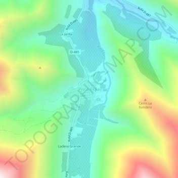 Pisco Elqui地形图、海拔、地势
