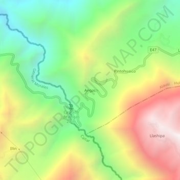 Angas地形图、海拔、地势