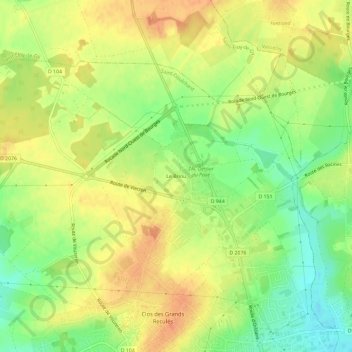 Le Briou地形图、海拔、地势