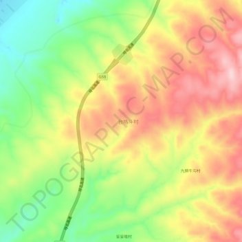 台格斗村地形图、海拔、地势