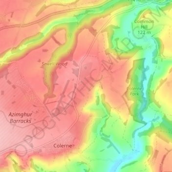 Thickwood地形图、海拔、地势