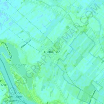 Fünfhausen地形图、海拔、地势