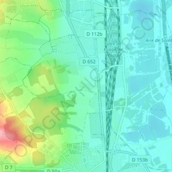 Sainte-Anne地形图、海拔、地势