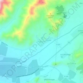 Pelícana地形图、海拔、地势