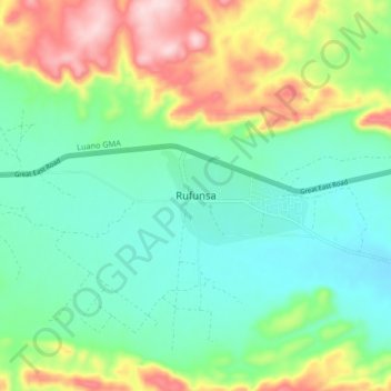 Rufunsa地形图、海拔、地势
