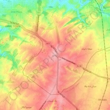 Rawat地形图、海拔、地势