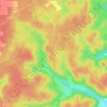 Paris Buton地形图、海拔、地势