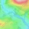The Strid地形图、海拔、地势
