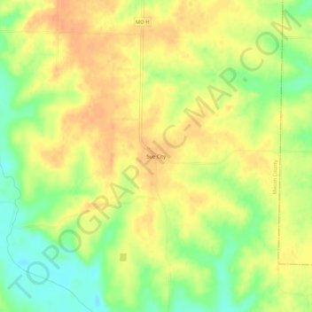 Sue City地形图、海拔、地势