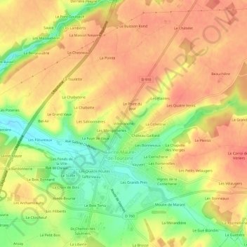Villefranche地形图、海拔、地势