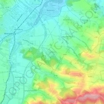 Dürnbach地形图、海拔、地势