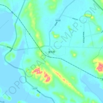 谢屯镇地形图、海拔、地势