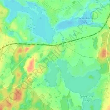 Rödlin地形图、海拔、地势