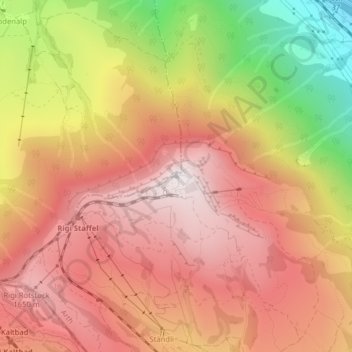 Rigi地形图、海拔、地势