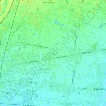 Picciorana地形图、海拔、地势