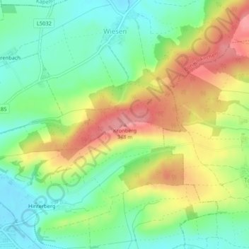 Kronberg地形图、海拔、地势