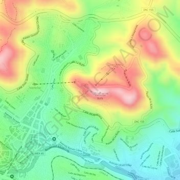 Cerro de la Bufa地形图、海拔、地势