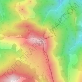 Mont Barral地形图、海拔、地势