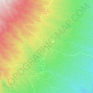 Las Barrancas地形图、海拔、地势