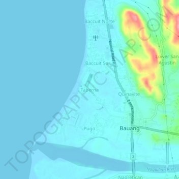 Taberna地形图、海拔、地势