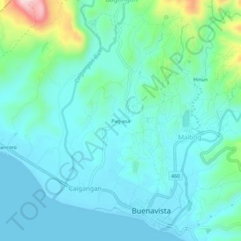 Pag-asa地形图、海拔、地势