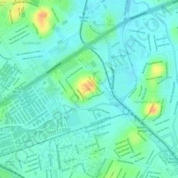 Morro da Cruz地形图、海拔、地势