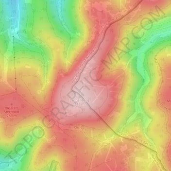Rothaargebirge地形图、海拔、地势