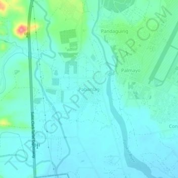 Pabanlag地形图、海拔、地势