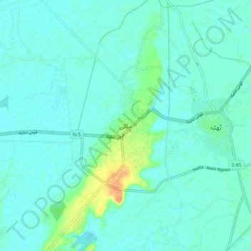 Makli地形图、海拔、地势