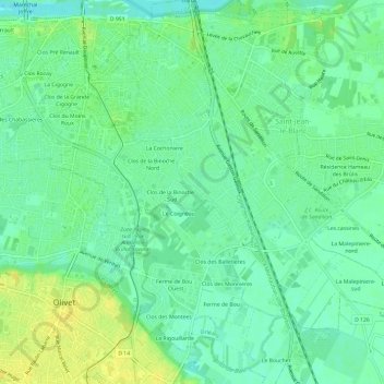 Les Perlingeons地形图、海拔、地势