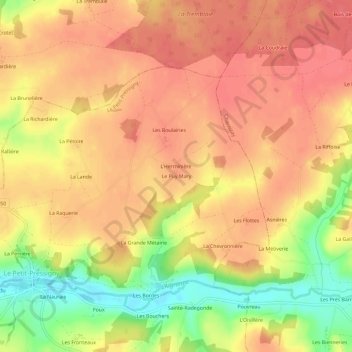 Le Puy Mary地形图、海拔、地势