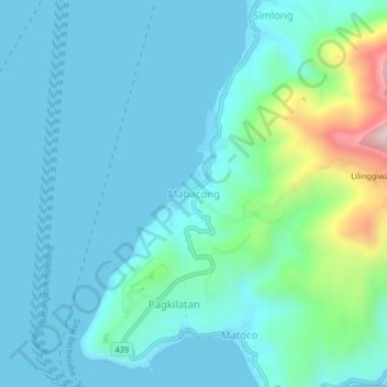 Mabacong地形图、海拔、地势