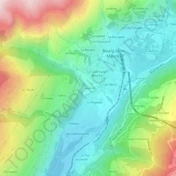 Le Reverset地形图、海拔、地势