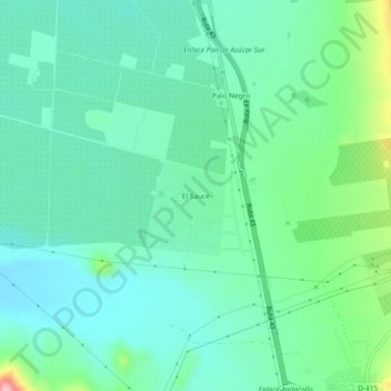 El Sauce地形图、海拔、地势