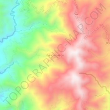 Panganason地形图、海拔、地势