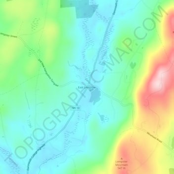 East Lempster地形图、海拔、地势