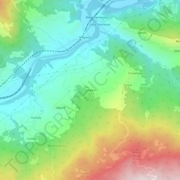 Baselica地形图、海拔、地势