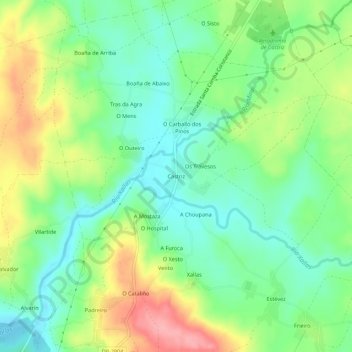 Castriz地形图、海拔、地势