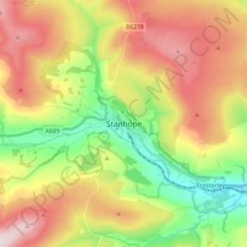 Stanhope地形图、海拔、地势